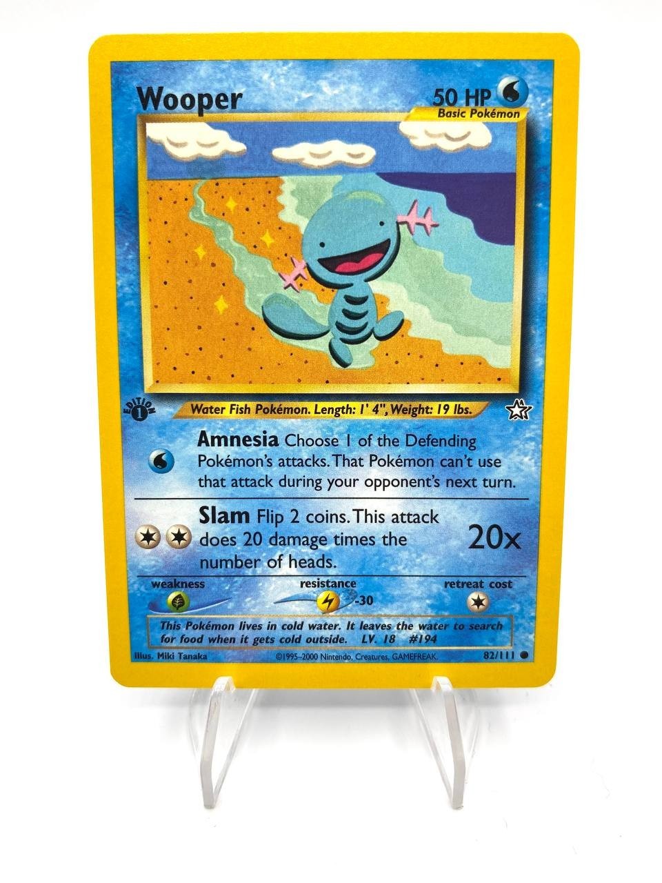 Carta Pokemon Wooper 82/111 Neo Genesis 2000 1st edition Excellent Vintage ENG