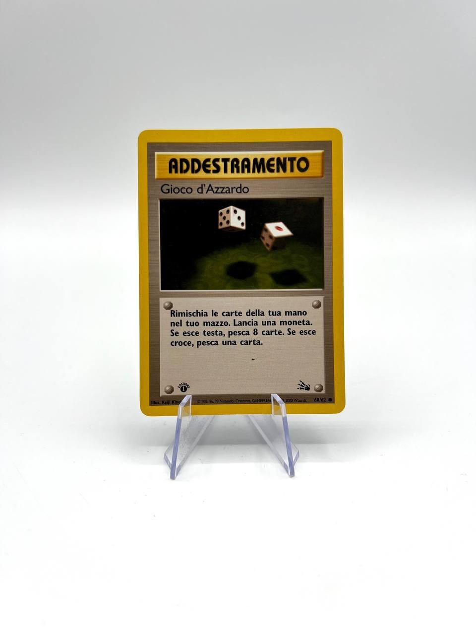 Carta pokemon Gioco d'Azzardo 60/62 set Fossil Italiano 1a edizione Excellent