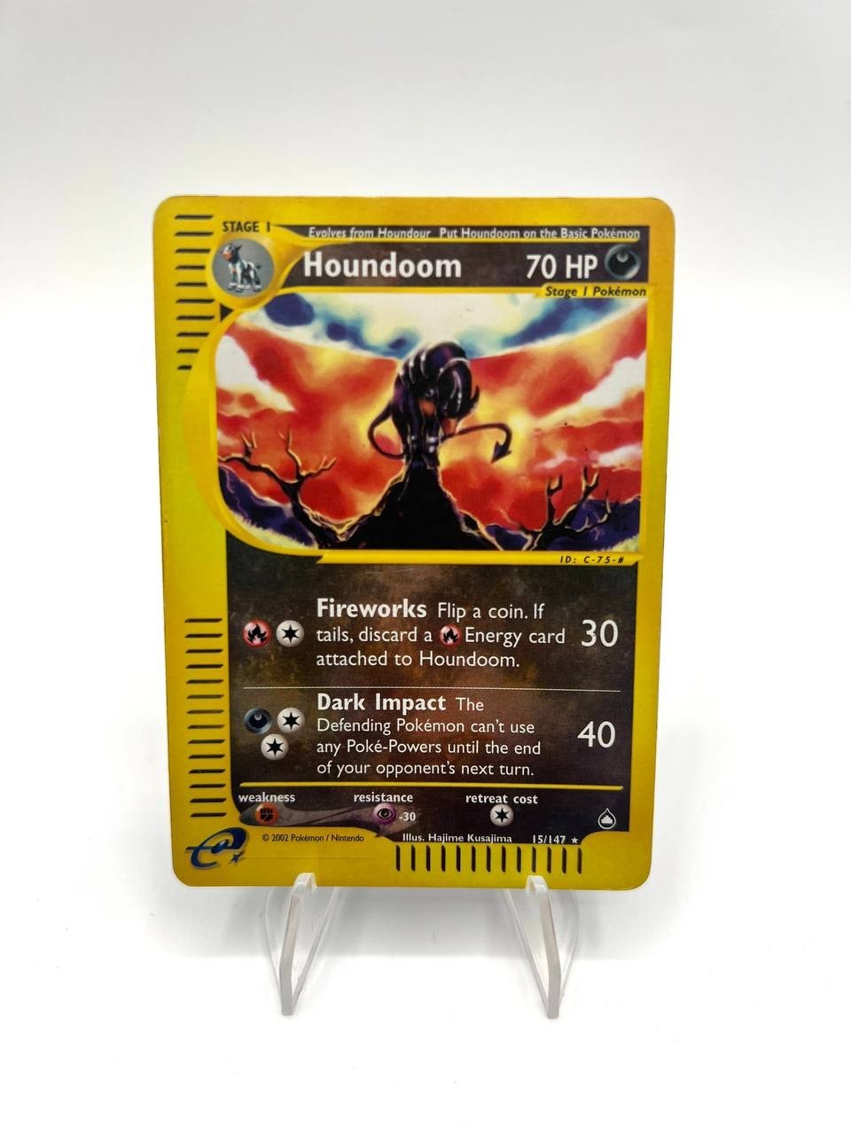 Carta Pokemon set Aquapolis 15/147 Houndoom Good Inglese Vintage No holo