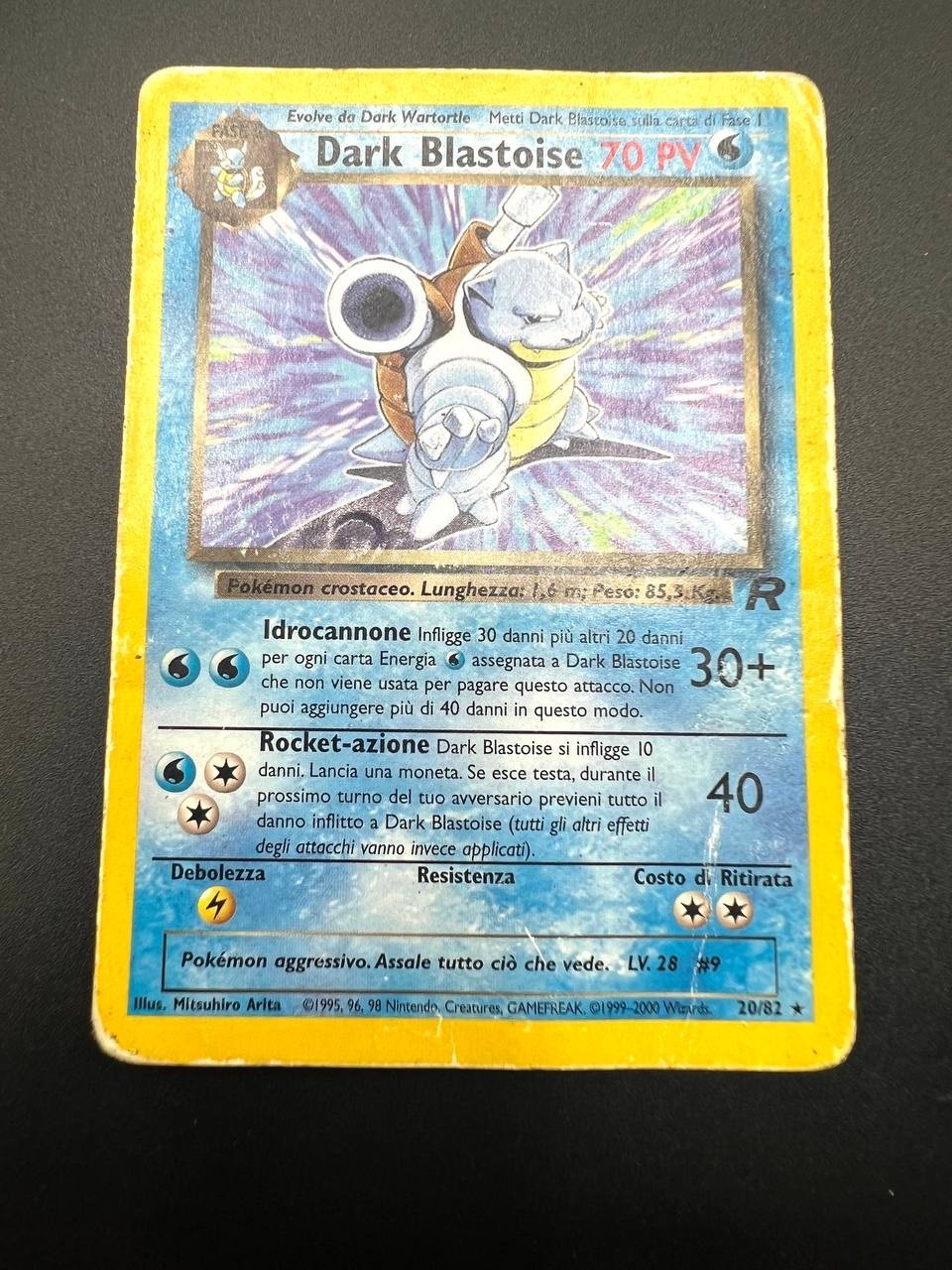 Carta pokemon Dark Blastoise 20/82 Team Rocket Italiano Vintage Poor no holo