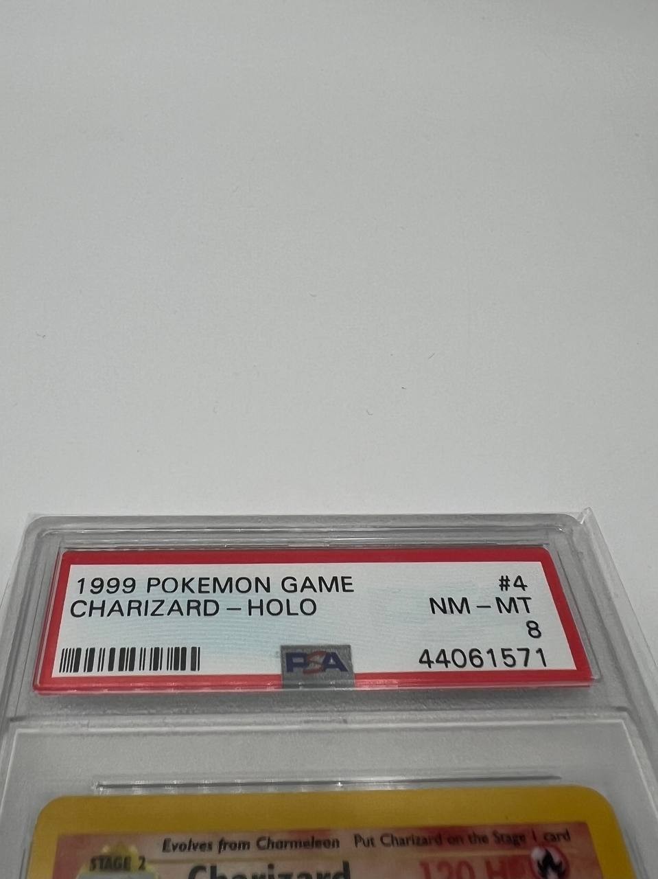 Carta Base Set CHARIZARD HOLO RARE 1999 POKEMON GAME 4/102 PSA 8 Near MINT Card