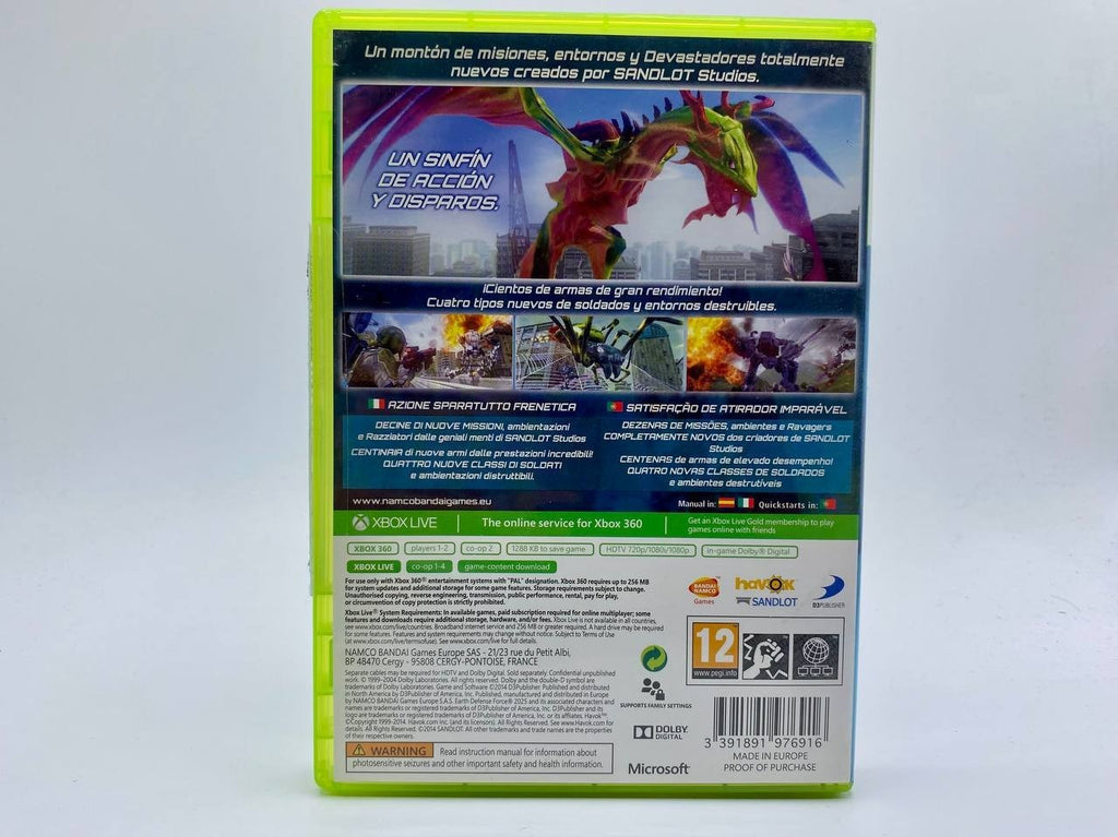 Gioco earth defense force 2025 xbox 360 Completo di manuale Funzionante Ita/esp