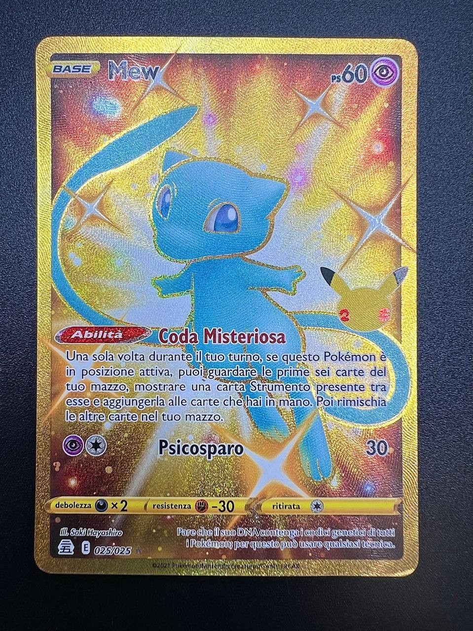 carta Pokémon Mew CEL 025/025 gran festa italiano excellent holo rara