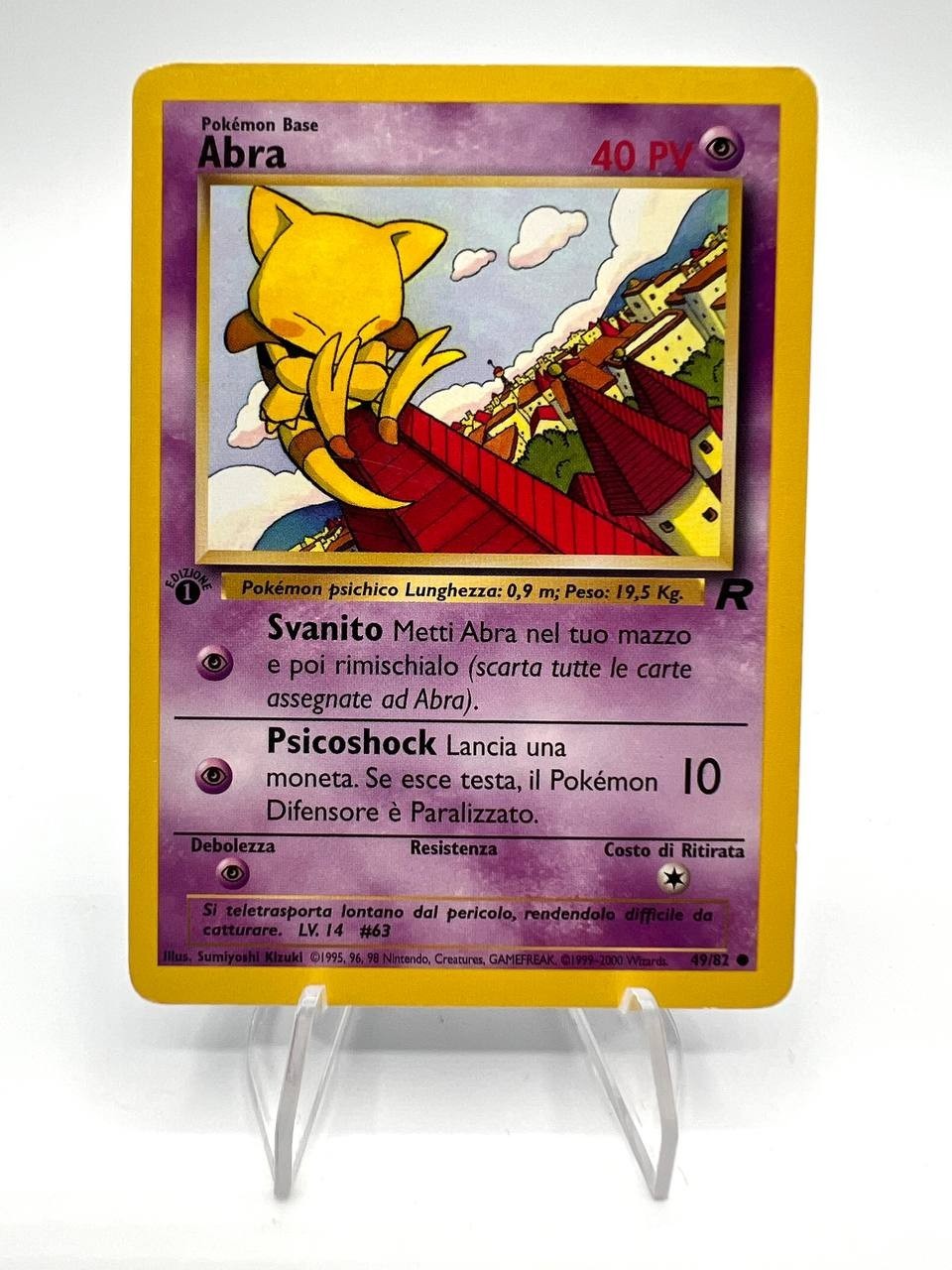 carta Pokémon Abra 49/82 set Team Rocket Italiano Excellent Vintage 1a Edizione