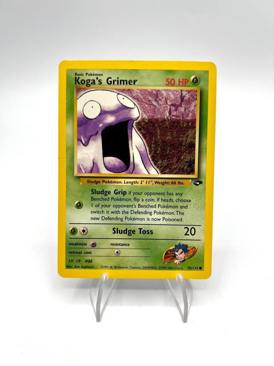Carta pokemon Koga's Grimer 78/132 set Gym Challenge Vintage Inglese Excellent