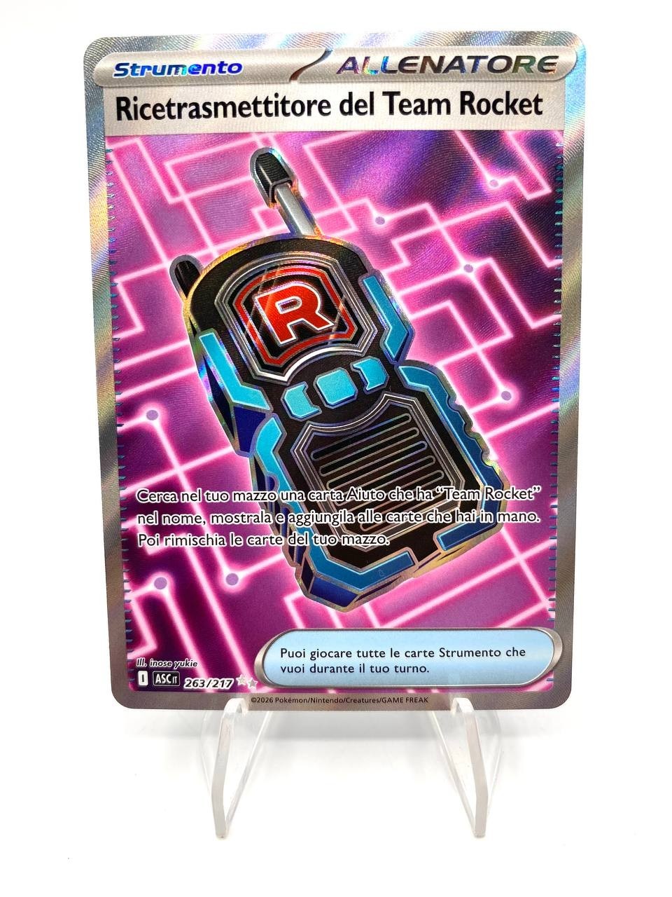 Carta pokemon RICETRASMETTITORE del Team Rocket 263/217 Ascesa Eroica Italiano