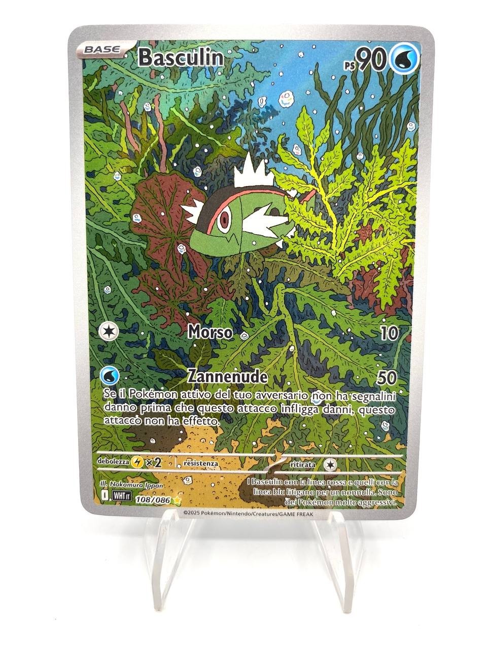 Carta Pokemon Basculin WHT it 108/086 set Fuoco bianco Near Mint Holo Italiano