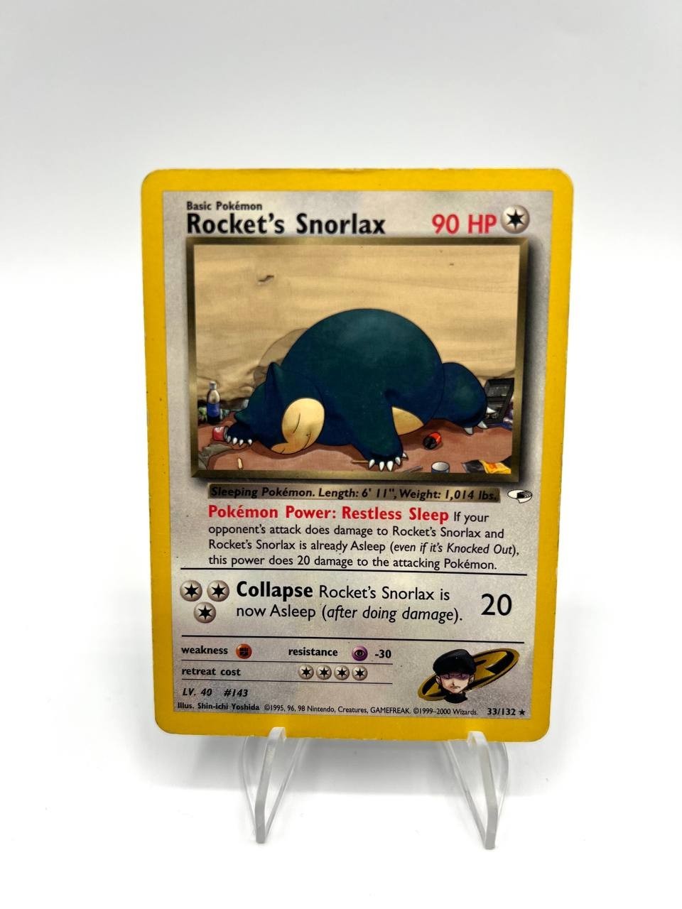 Carta Pokémon set Gym Heroes Set Rocket's Snorlax 33/132 Inglese Played