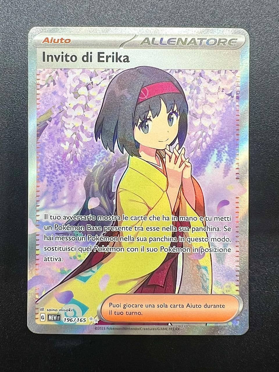 Pokemon Invito di Erika 196/165 Full Art Set 151 MEW Italiano Near Mint Holo