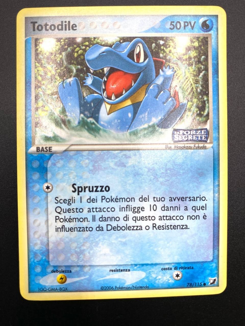 carta pokemon Totodile 78/115 ex forze segrete Holo Stamped Italiano Near mint