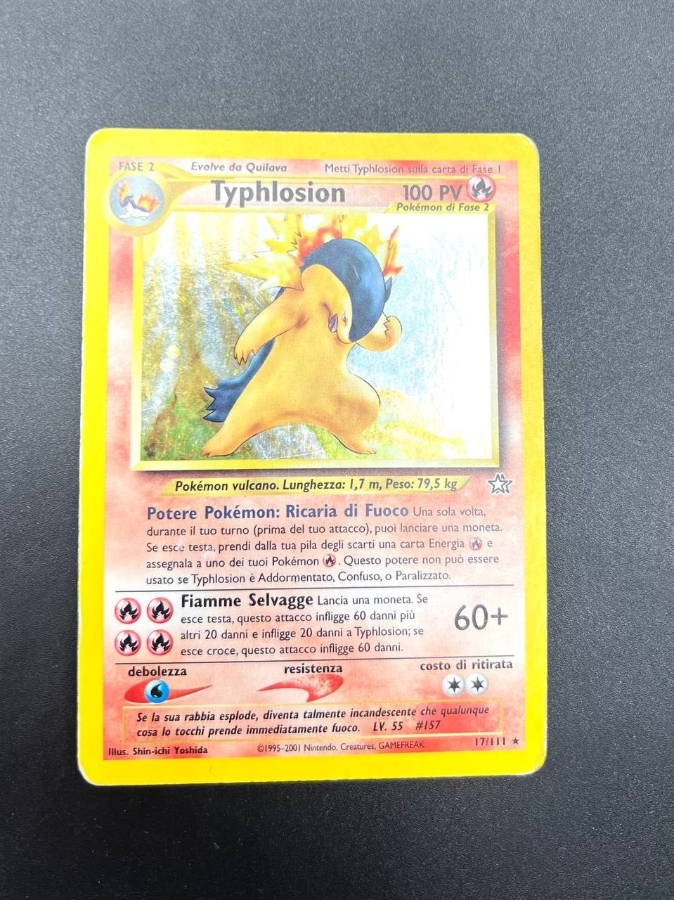 Carta Pokemon Typhlosion 17/111 set Neo Genesis Holo Vintage Italiano Played