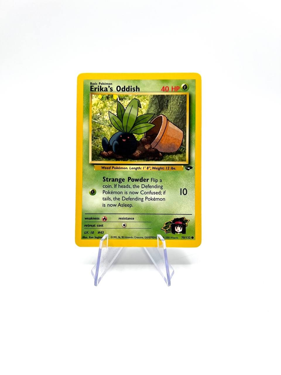 Carta pokemon Erika's Oddish 70/132 set Gym Challenge Inglese Good Vintage