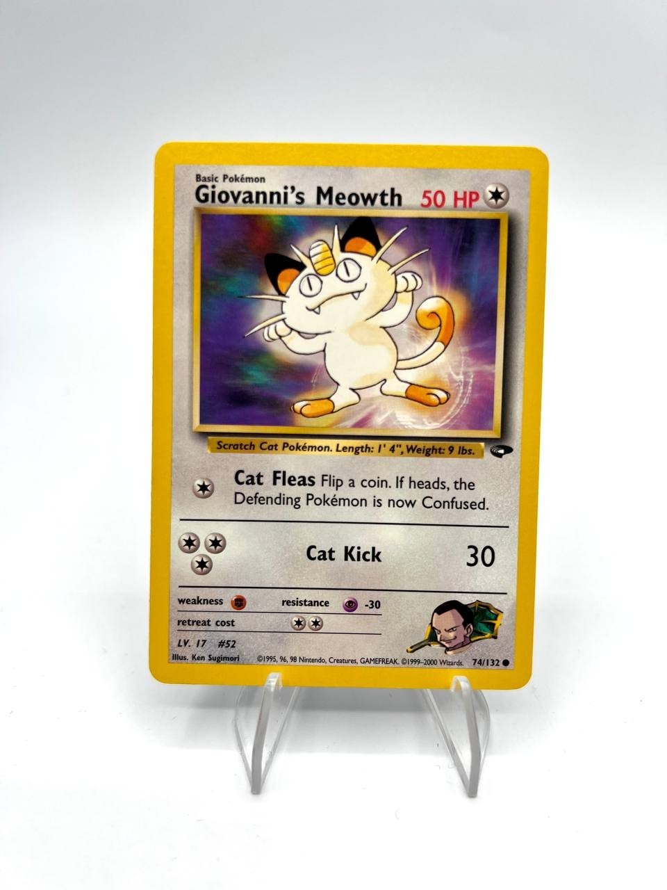 Carta Pokémon Giovanni's Meowth Gym Challenge 74/132 Excellent Vintage Inglese