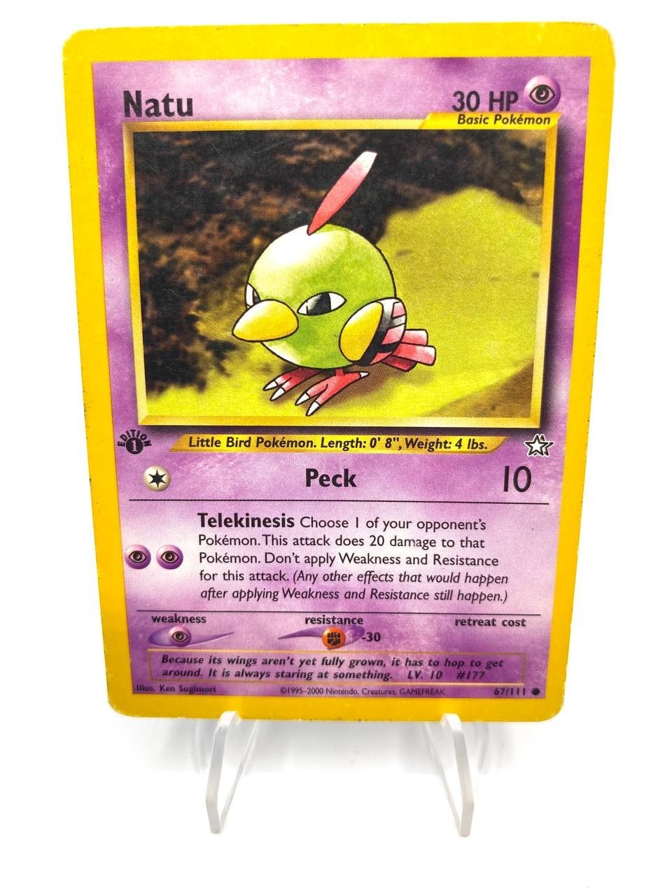 Carta Pokemon Natu 67/111 set Neo Genesis 1a Edizione Played Vintage Inglese