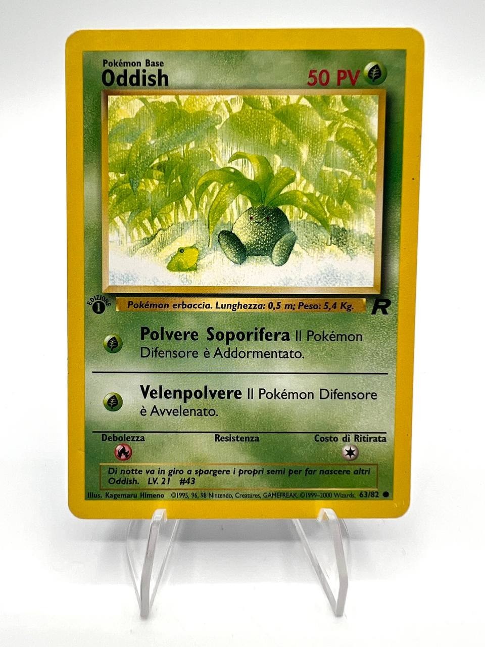 Carta pokemon Oddish 63/82 Team Rocket Italiano 1a edizione Excellent Vintage
