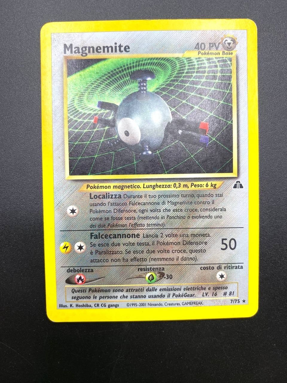 Carta pokemon Magnemite set Neo Discovery 7/75 Holo Vintage Good Italiano