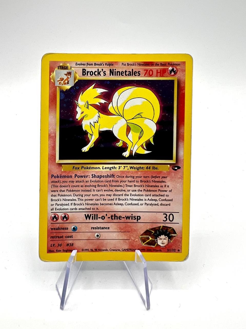 Pokémon card Holo brock ninetales gym challenge WOTC Cards Vintage Rare poor