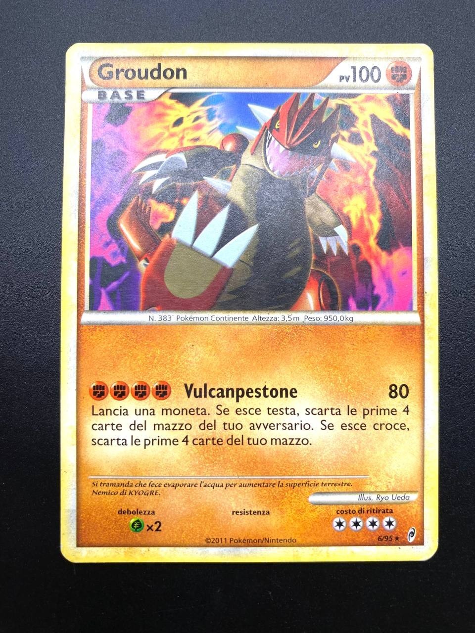 Carta pokemon Groudon 6/95 italiano set Richiamo delle leggende Good No holo