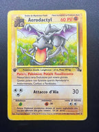 Carta Pokemon Aerodactyl 1/62 Fossil FO Holo Vintage Italiano 1a Edizione Poor