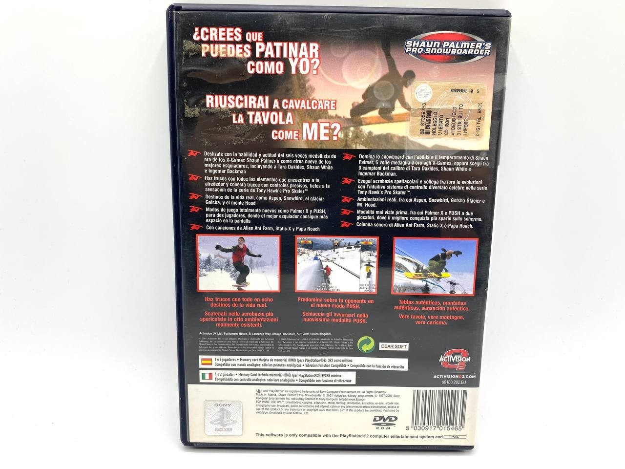 Shaun Palmer's Pro Snowboarder PS2 Playstation 2 ITALIANO ITA COMPLETO