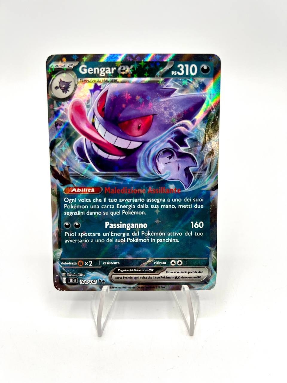 Carta pokemon GENGAR ex 104/162 TEF set Cronoforze Italiano Near mint holo