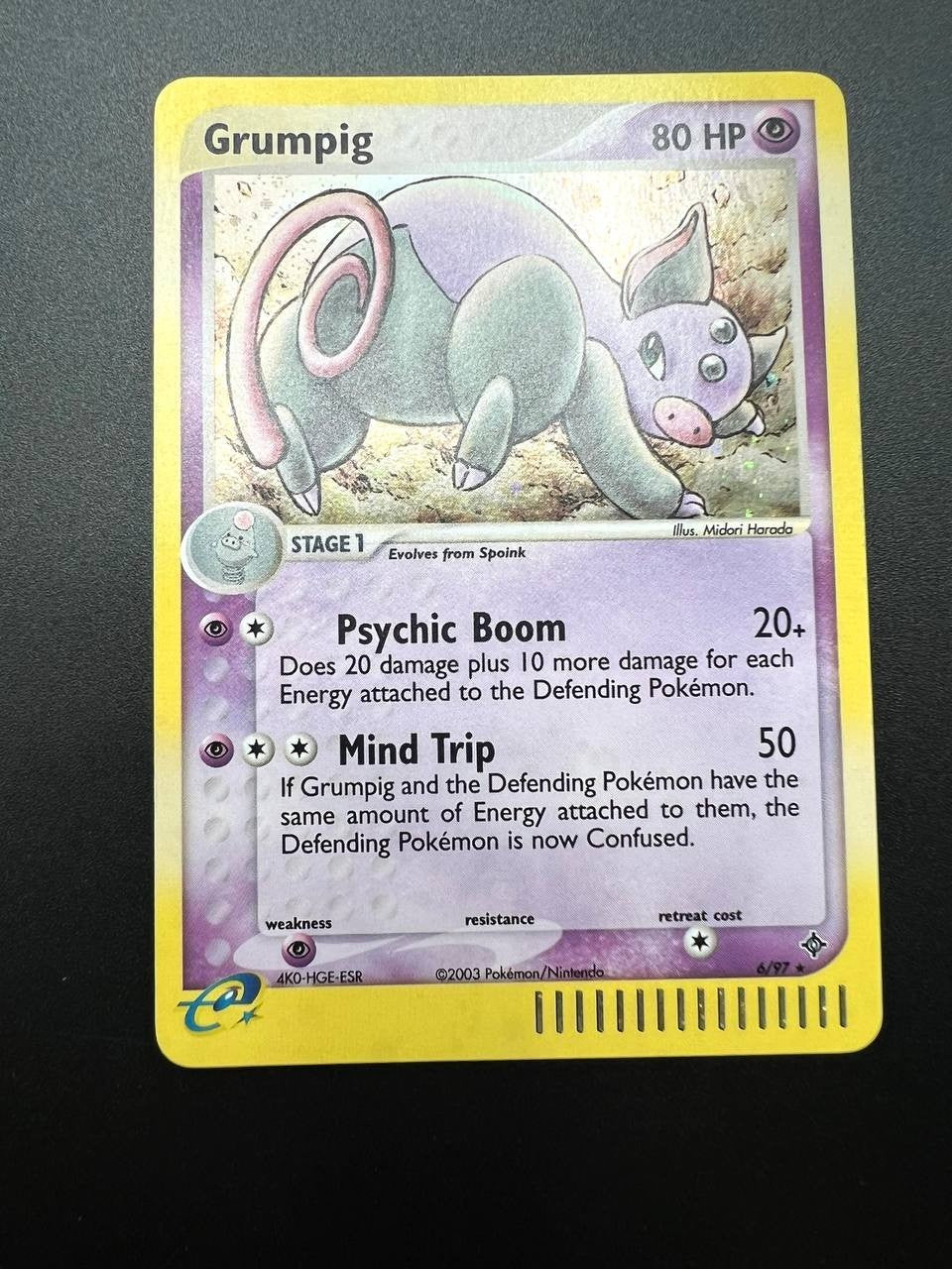 carta Pokemon set EX Dragon Grumpig 6/97 Holo Near mint Inglese Ereader