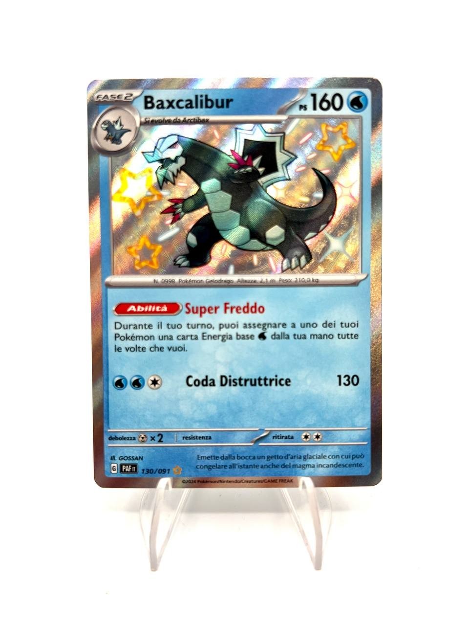 Carta Pokémon Baxcalibur PAF 130/091 set Destino di paldea Italiano holo NM