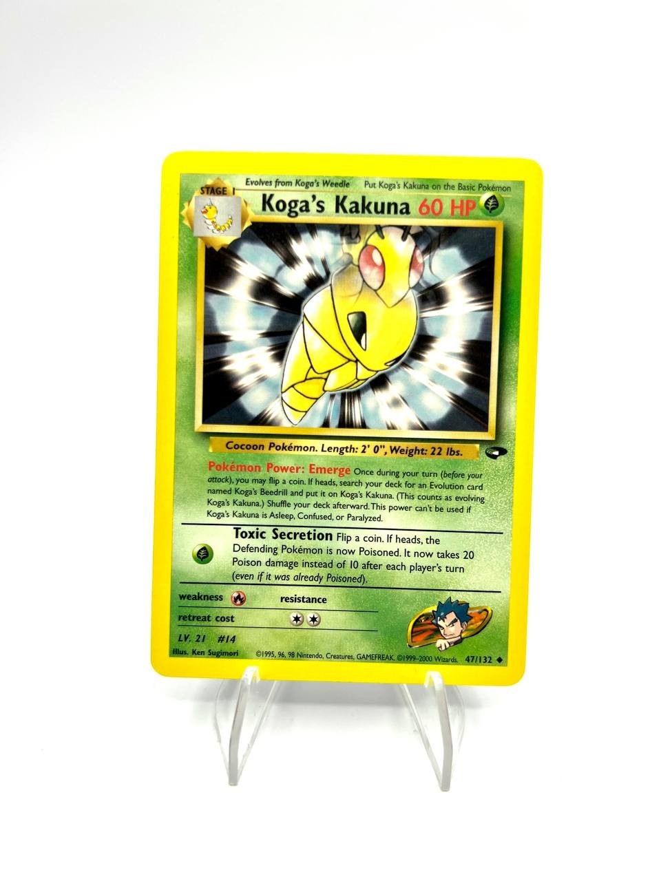 Carta pokemon Koga's Kakuna 47/132 set Gym Challenge Inglese excellent Vintage