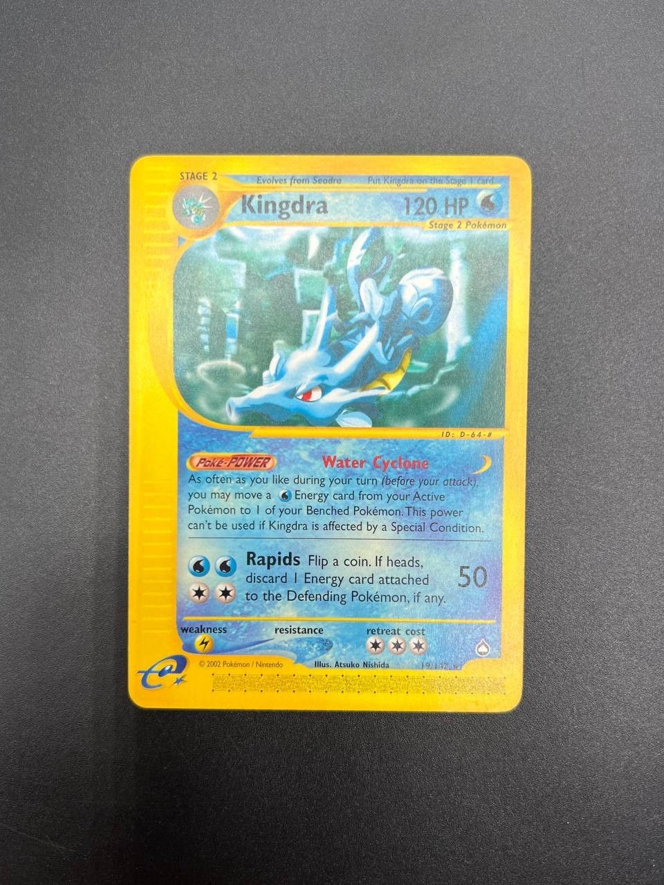 Carta Pokemon Kingdra 19/147 set Aquapolis Vintage Inglese Excellent no holo