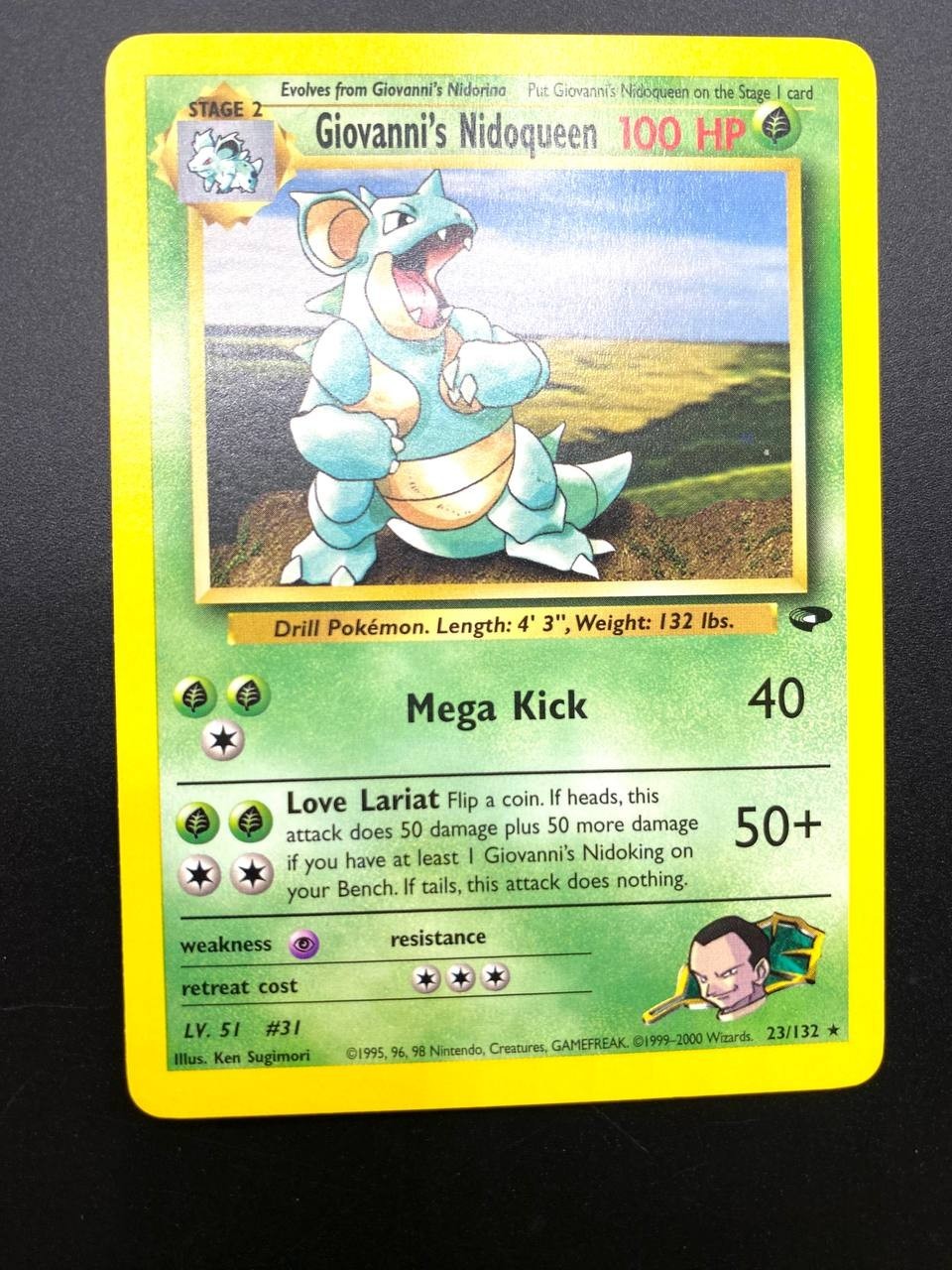 Carta pokemon Giovanni's Nidoqueen 23/132 no holo set Gym Challenge Inglese NM