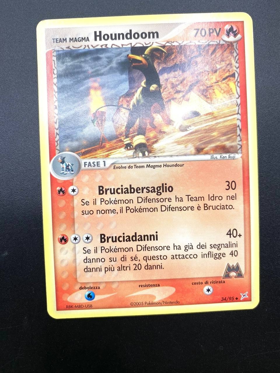 Carta pokemon Houndoom 34/95 Set team Magma Italiano Near mint No holo 2005