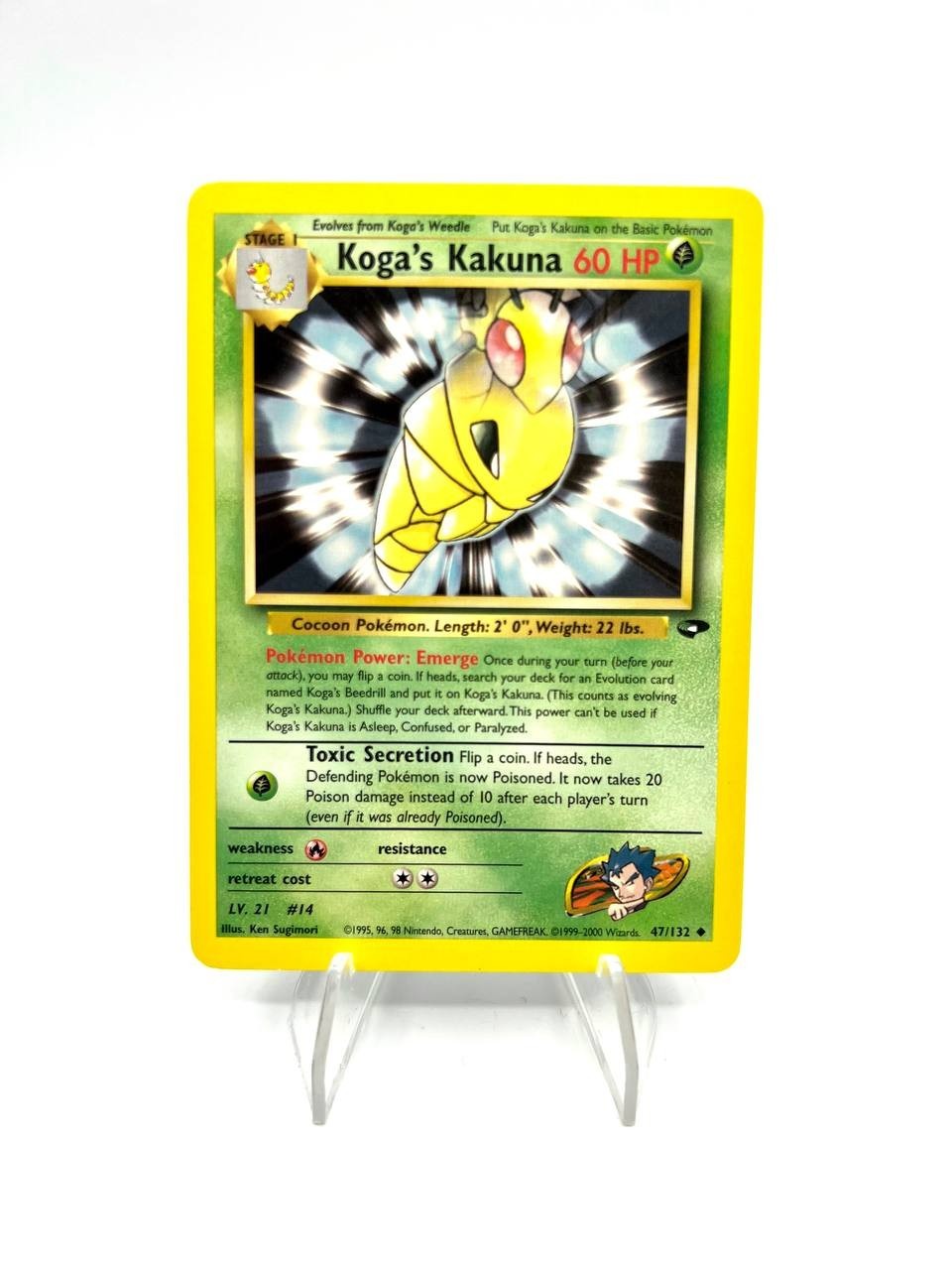carta pokemon Koga's Kakuna set Gym Challenge 047/132 Excellent Inglese No holo