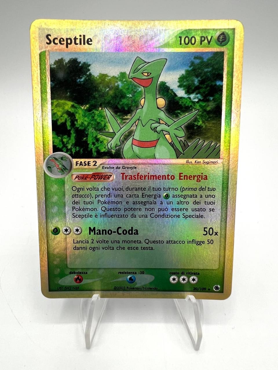 Carta Pokémon Sceptile 20/109 set Ex Rubino E Zaffiro Italiano Reverse Holo Good