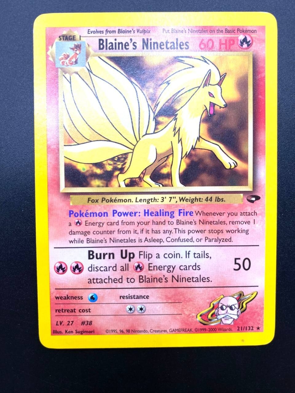 Carta Pokémon Blaine's Ninetales 21/132 set Gym Challenge Excellent ENG Vintage