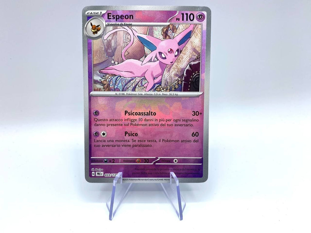 Carta Pokemon ESPEON MASTERBALL Holo REVERSE PRE 033/121 Italiano Near Mint