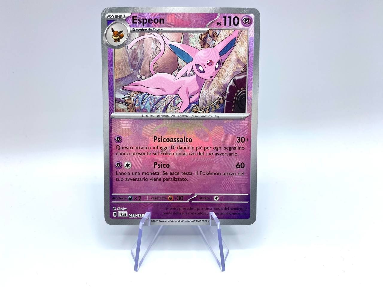 Carta Pokemon ESPEON MASTERBALL Holo REVERSE PRE 033/121 Italiano Near Mint