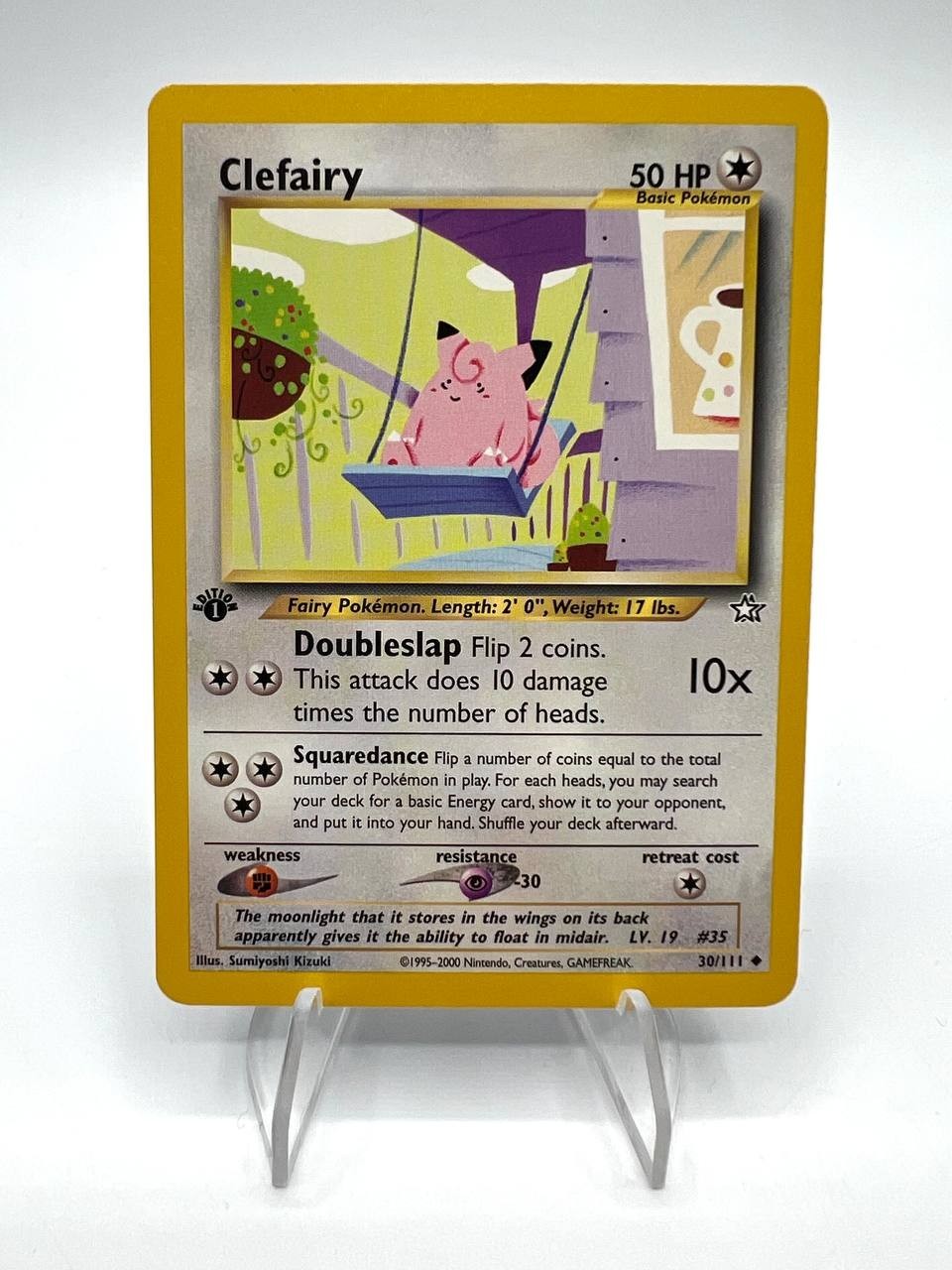 Carta pokemon Clefairy 1a edizione set Neo Genesis 30/111 Excellent ENG Inglese