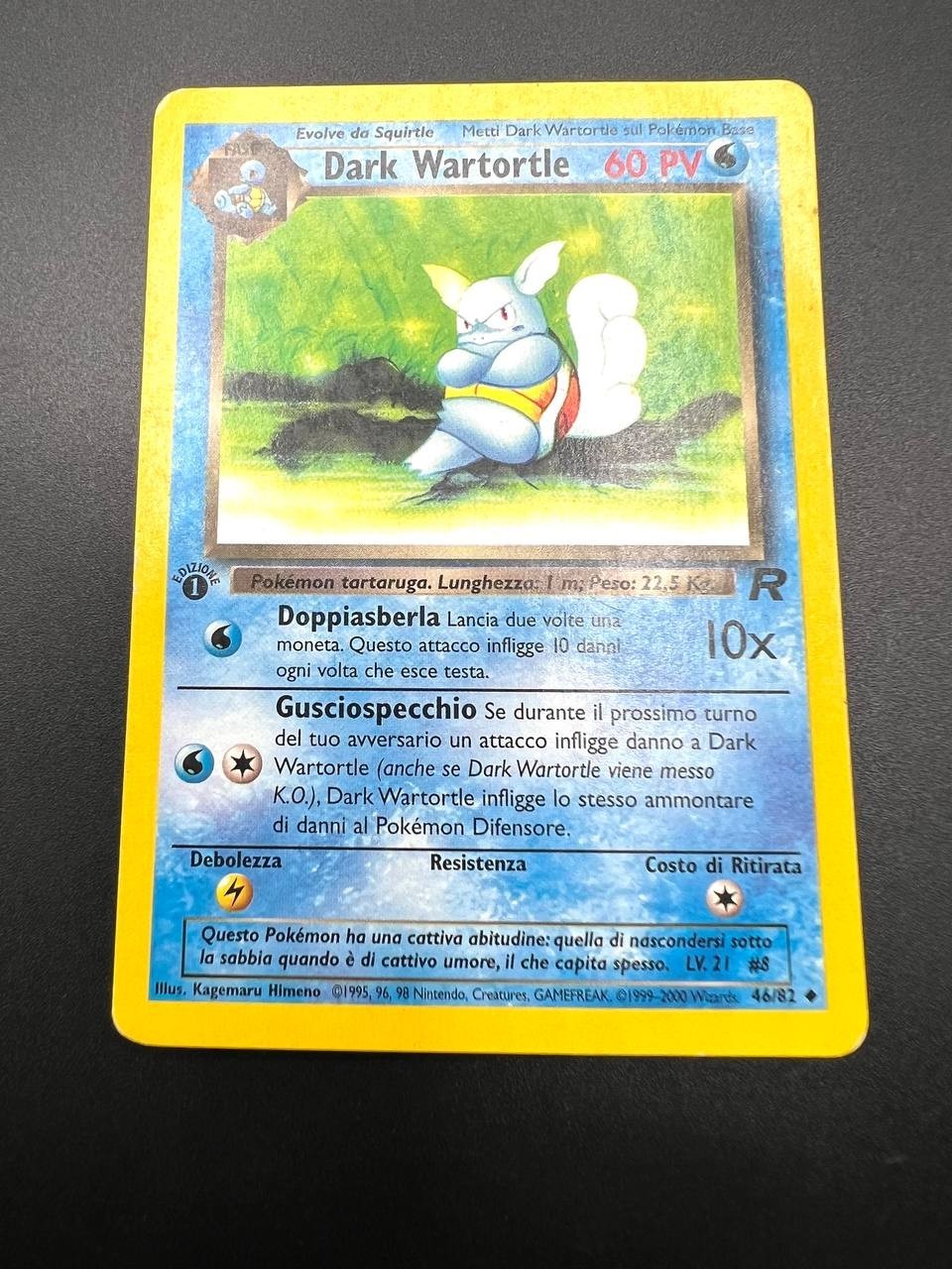Carta Pokemon set Team Rocket Dark Wartortle 46/82 Italiano Vintage Played
