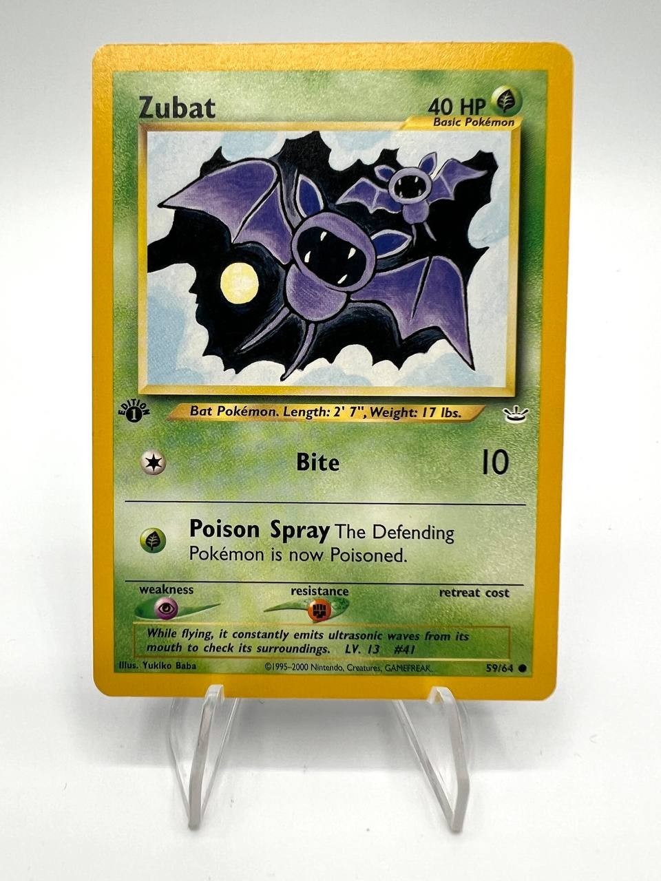 Carta Pokemon Neo Revelation Zubat 59/64 1a Edizione Inglese Vintage Excellent