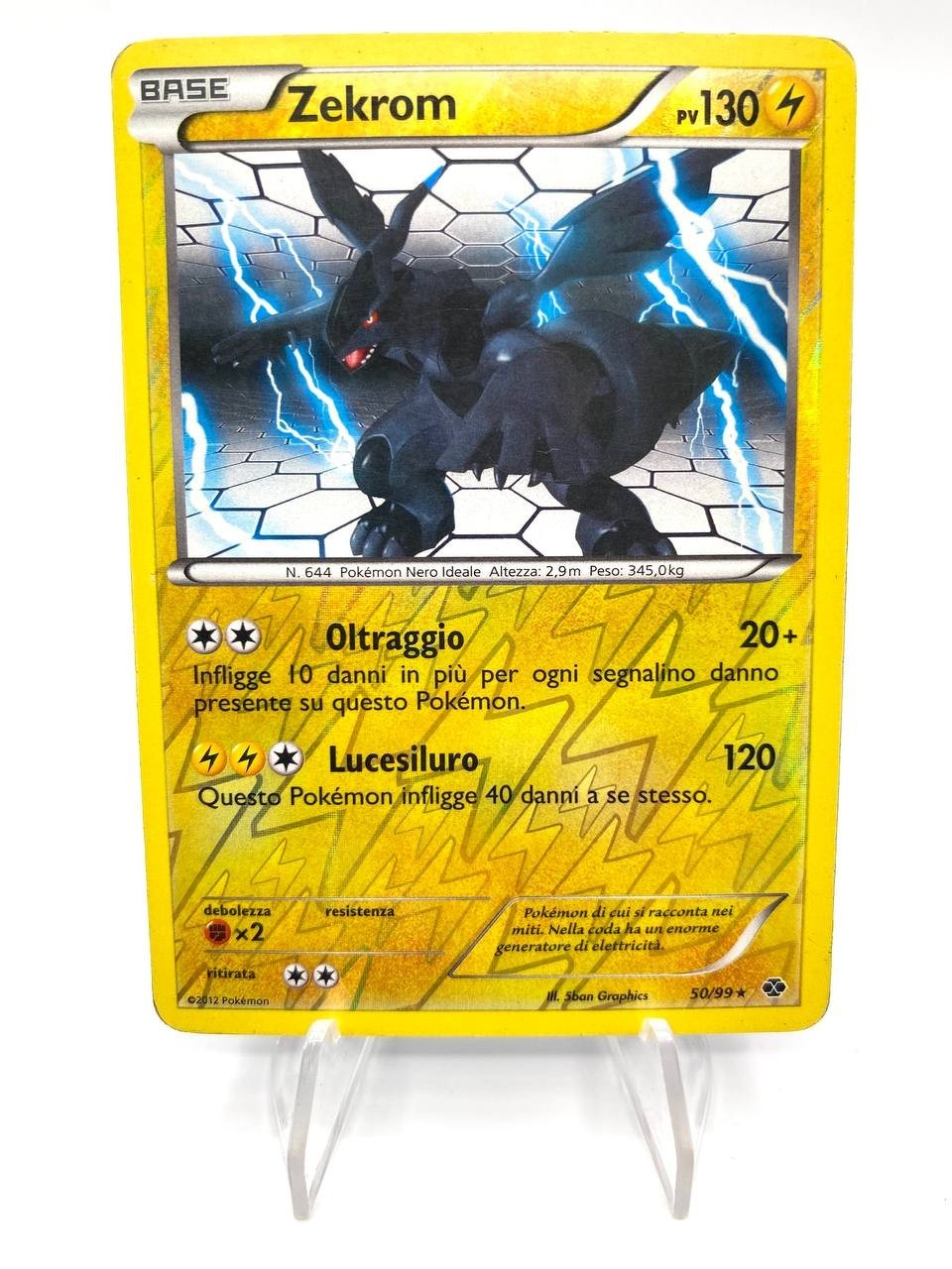 Carta Pokemon Zekrom 50/99 set Destini Futuri Holo Reverse Italiano Excellent