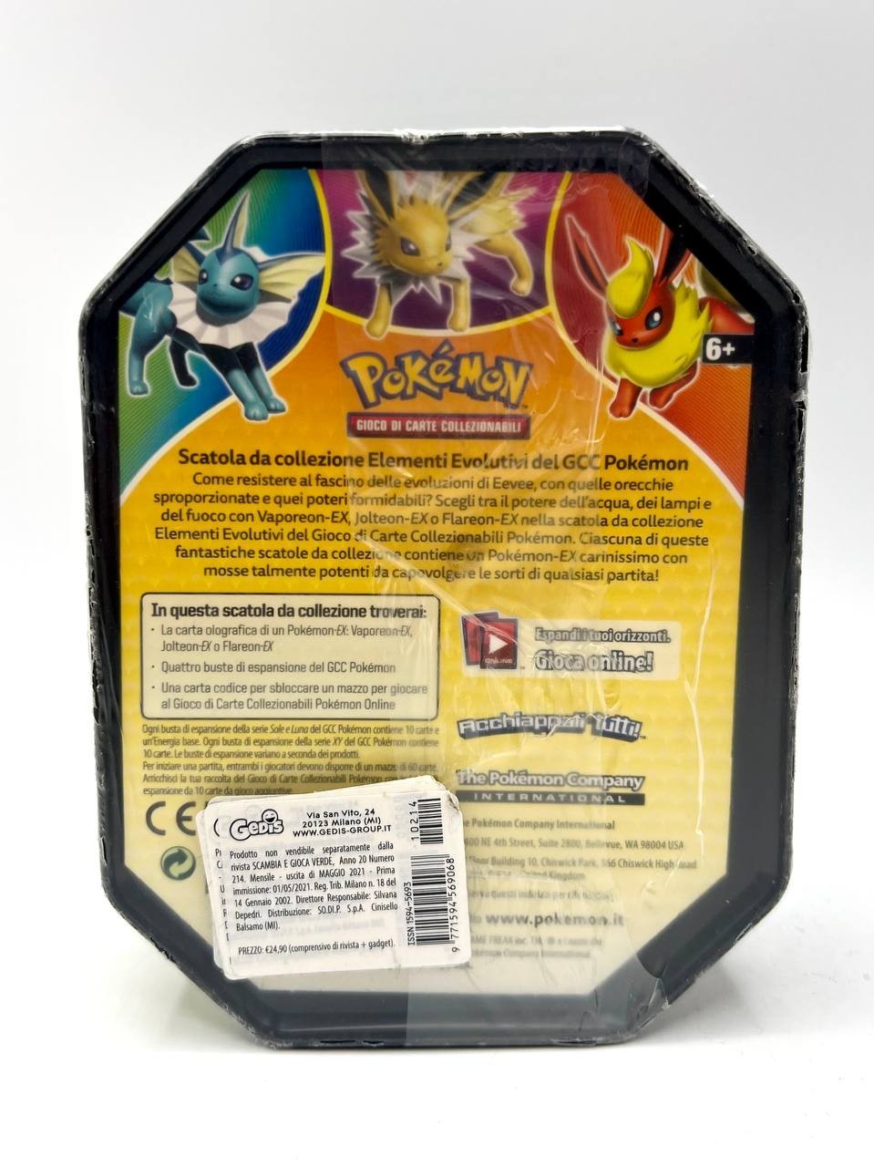 Pokémon Elemental Power Tins: Scatola da collezione vaporeon ex italiano siled
