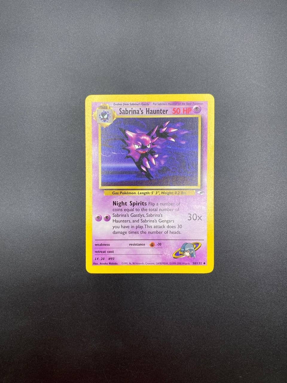 Carta Pokemon set Gym Challenge Sabrina's Haunter 58/132 Good Inglese Vintage