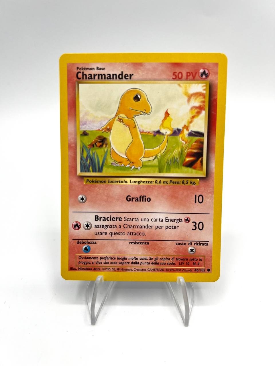 Carta Pokemon Charmander  46/102 comune Set Base Italiano Near Mint Vintage