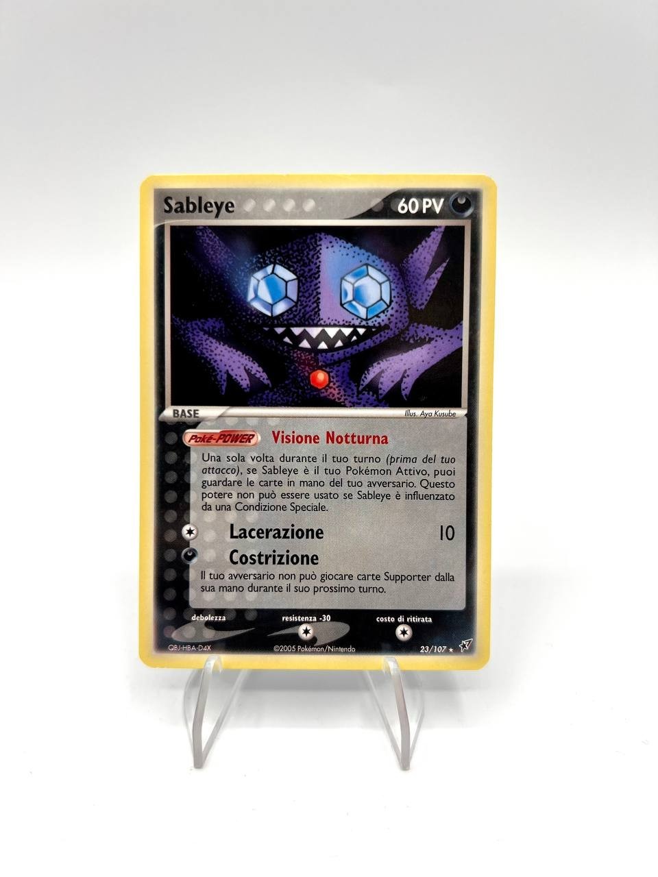 Pokémon-Karte Sableye 23/107 EX Deoxys Set Italienisch Vintage nicht holografisch Ausgezeichnet