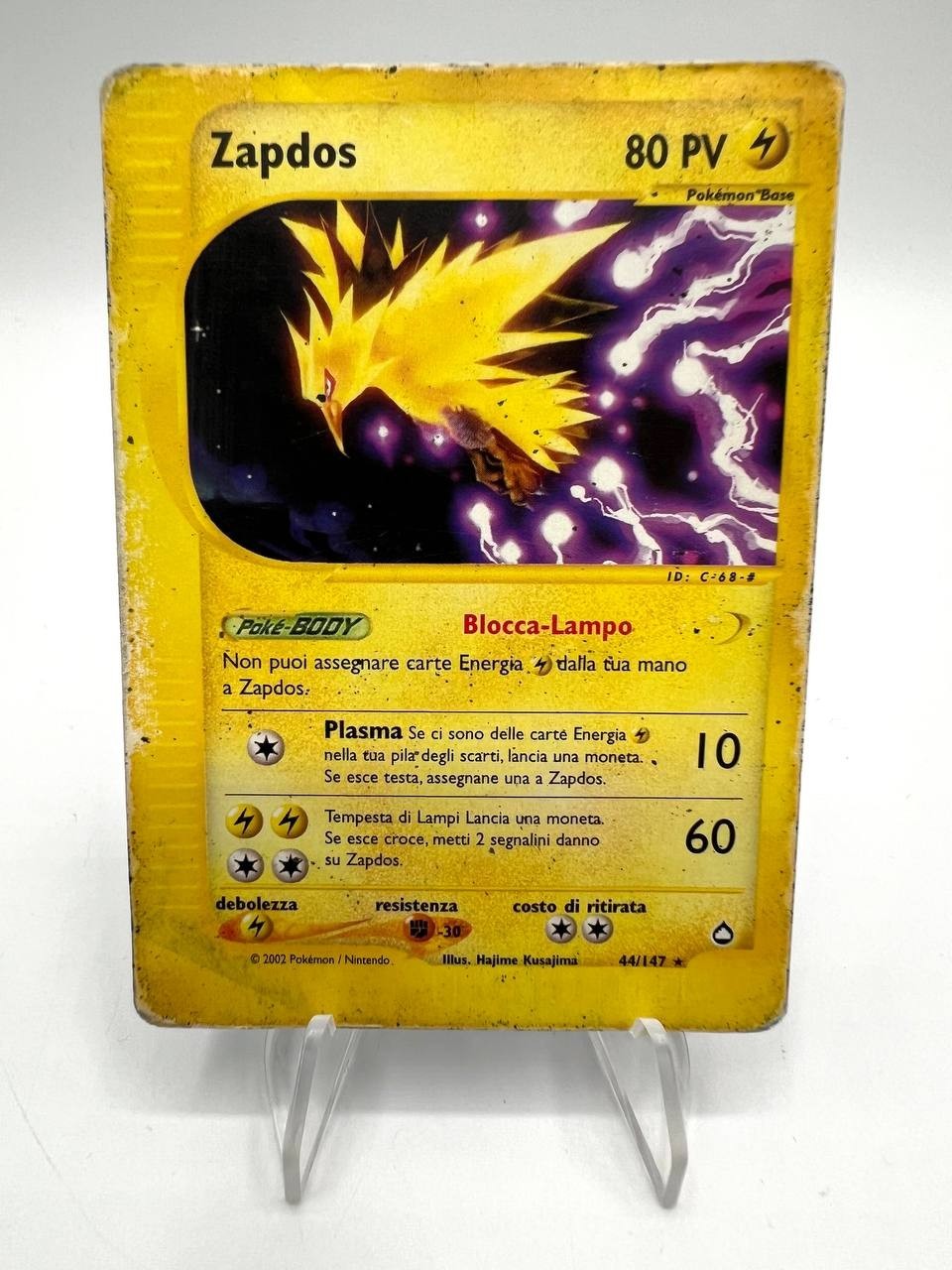 Carta Pokemon Zapdos Set Aquapolis 44/147 Rara Italiano Poor Vintage no Holo