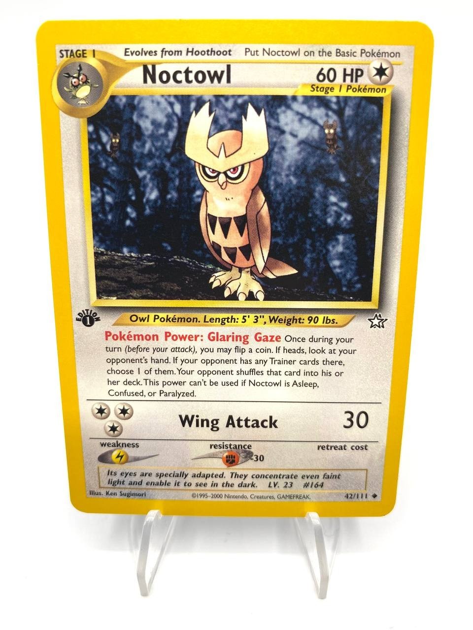 Carta Pokemon Noctowl 42/111 set Neo Genesis 1a edizione Inglese Near mint
