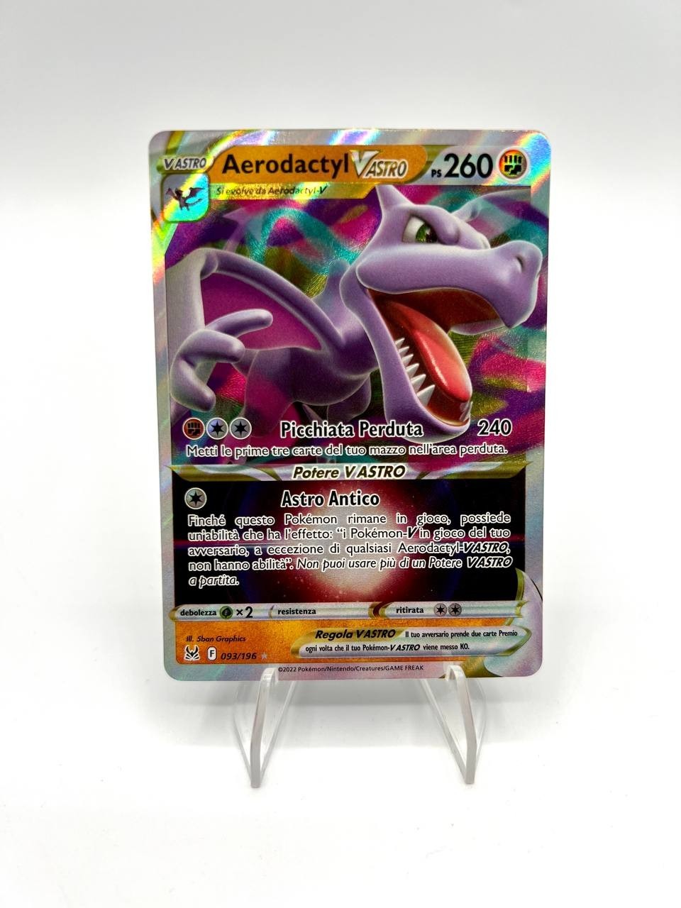 Carta pokemon Aerodactyl VSTAR F 093/196 set Origine perduta Italiano Near mint