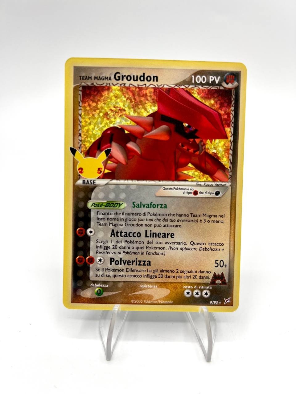 Carta Pokemon Groudon set 25th Gran festa Holo 9/95 Italiano Near mint