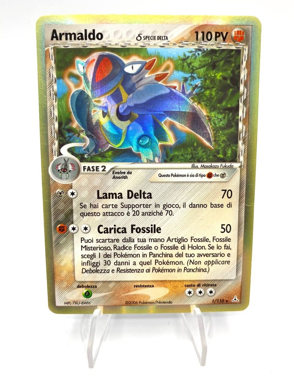 Carta pokemon Armaldo Delta Species 1/110 EX Fantasmi di Holon ITA Holo Played