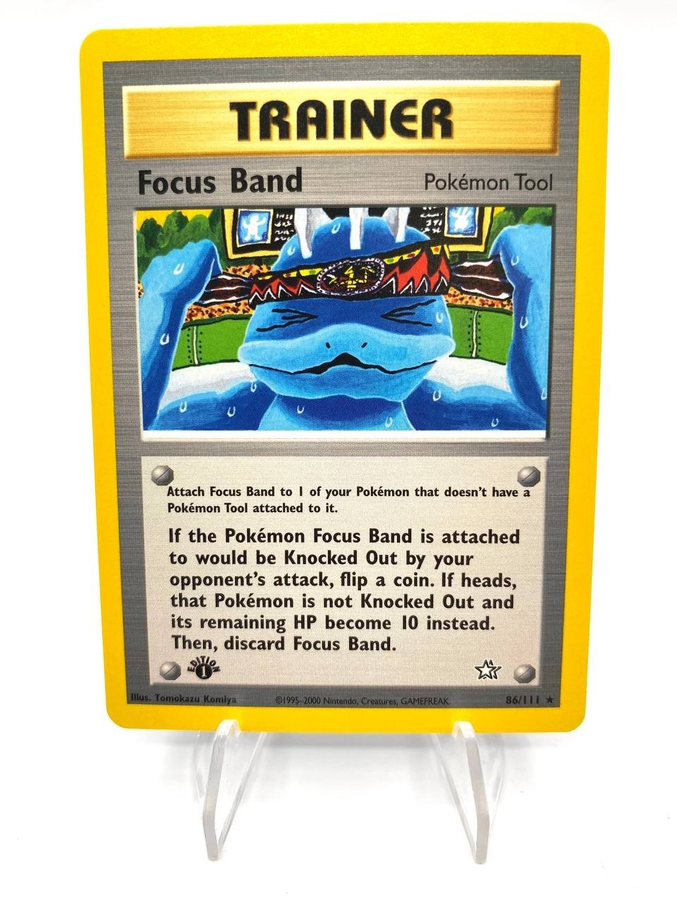 Carta Pokemon Focus Band Bandana 86/111 set Neo Genesis 1a Edition ENG Excellent